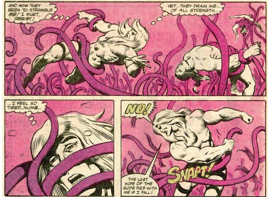 superfood:  out of context comic theatre presents no reason naked thor with tentacles.Thor