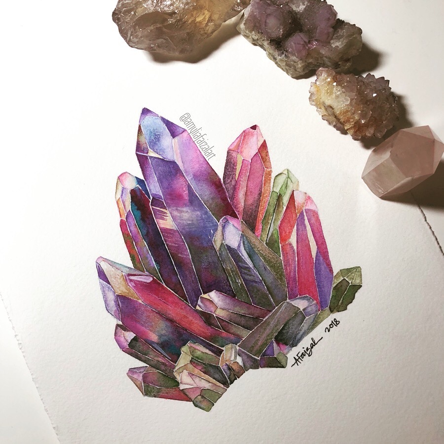 Amylia Faizal — Crystal Cluster art - Derwent Drawing pencils