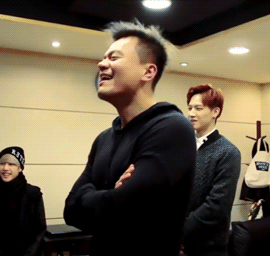 jacksonwang-fanpage:  igot7-love:  Got7’s cute performance for JYP PD-nim  Aww that’s so cute