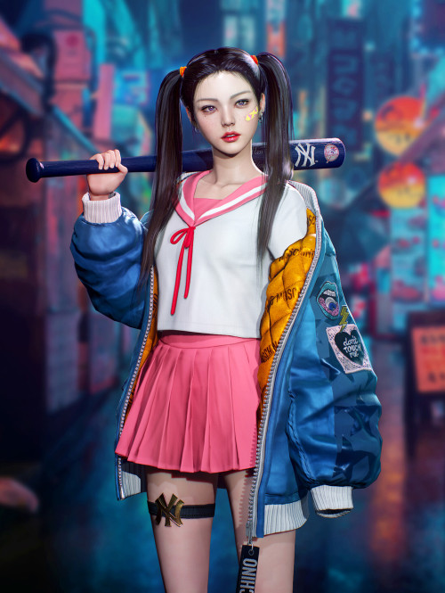 School Girl Eunji Lee https://www.artstation.com/artwork/OyKwdw