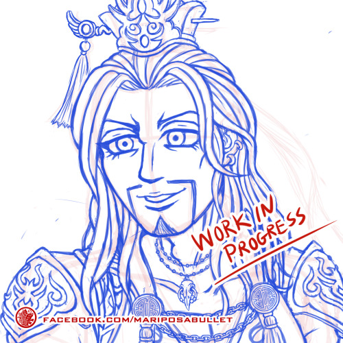 Work in progress of my new Dynasty Warriors OC, Li Ru. He&rsquo;s among many historical figures 