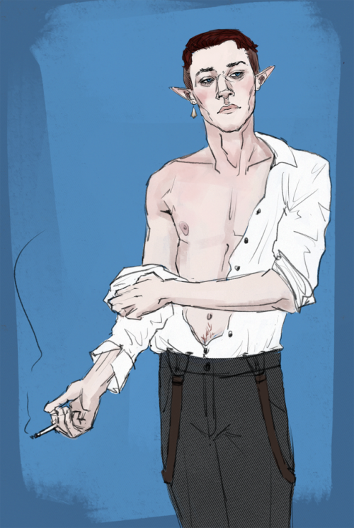 oldshittydog:a sketch of @imperiius‘s boy caolan bc i love him and they made a 1920s engw