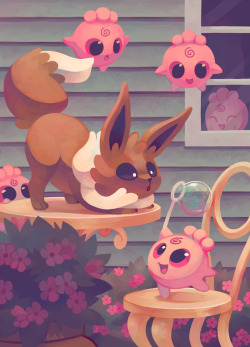 pombei:  Eevee House - Eevee This is the first in a series of pieces I plan to make that I’m calling “Eevee House”! I want to make one for each of the Eeveelutions! Available on Society6! 