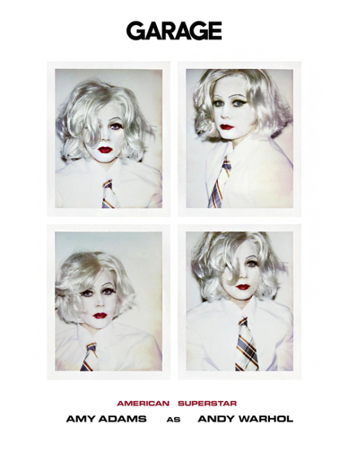 lynchoid:Amy Adams recreates Andy Warhol’s famed Polaroids and gets to dress up as Warhol, Dol