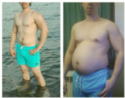 lardleader:  July(95kg) to november(117kg) I was surprised that swimsuit still fit