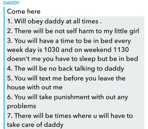 penguieprincess: My daddy’s rules so far