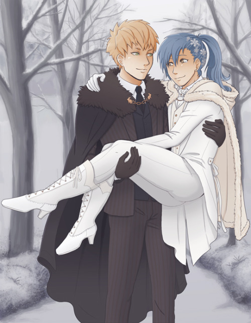 Noiao winter wedding I drew as a christmas present for my best friend @akasato because rambling abou