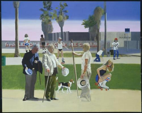 El encuentro o Tenga un buen día,Sr Hockney por Peter Blake, 1981-83.