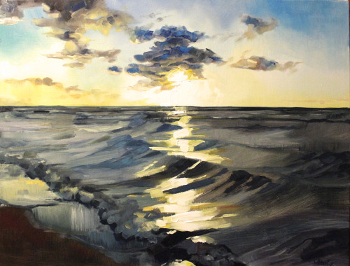 mannimarcos:a rather quick seascape just because i like to paint sunsets