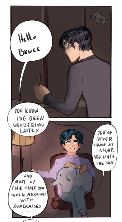 allineedisonedream:  Guess who finally watched the Batman movie and right after this read a bunch of Fanfics, where they throw a young Robin/Dick Grayson at Battinson…It’s me and I’m gonna do that too^^Edit: Fanfics here