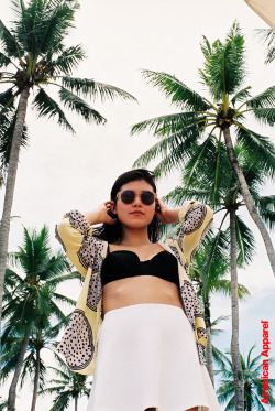 americanapparel:  Monika in breezy prints, and tropical-hued lingerie. Summer, 2014.
