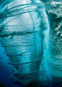 Liquid tornado (underside of a breaking wave)