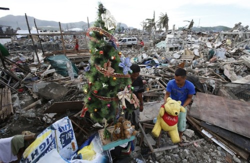 let-s-build-a-home:In the Philippine Ruins, Improvised Christmas Trees Via The Atlantic