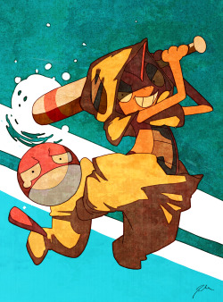 bluekomadori:  Scrafty playing baseball ;D