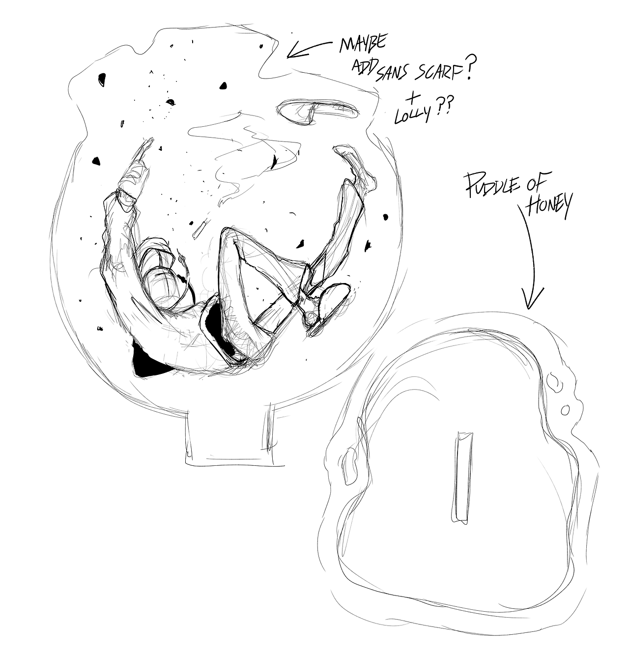 buttercupsticksntricks:  3.5 x 5 inch(?) acrylic standee concept sketch/work !! 