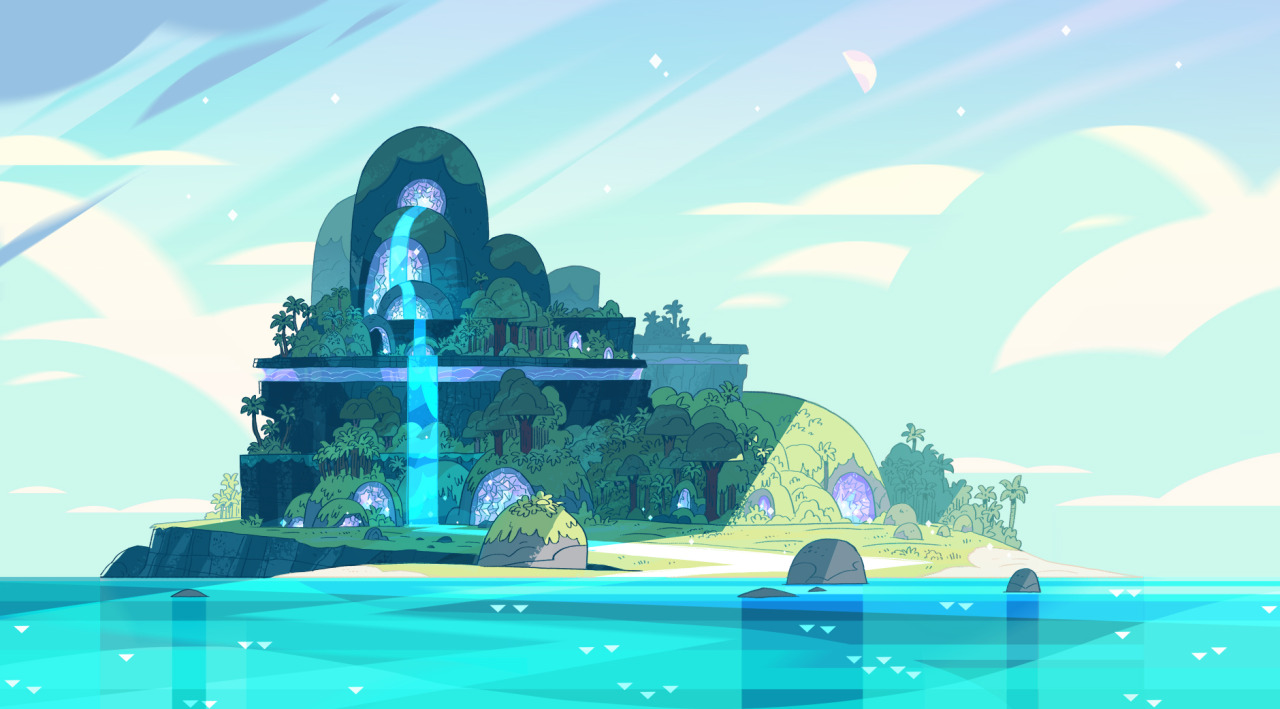 A selection of Backgrounds from the Steven Universe episode: Island Adventure Art