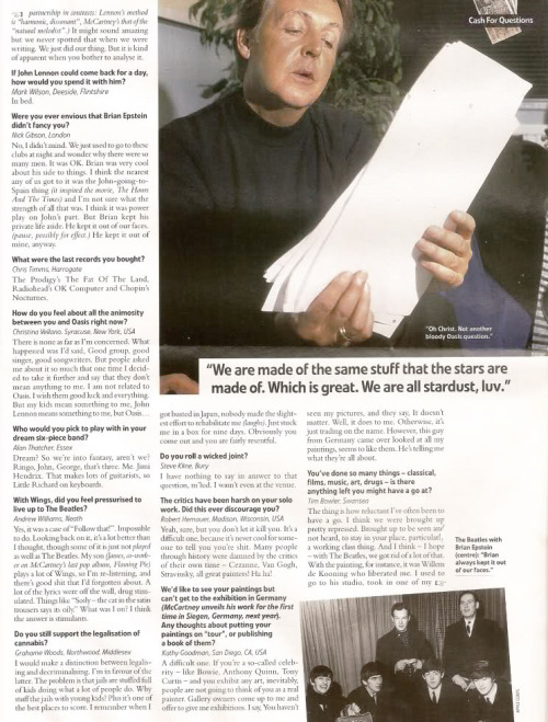 babepaul:  Paul McCartney answers questions for Q magazine, 1998 “If John Lennon could come back for