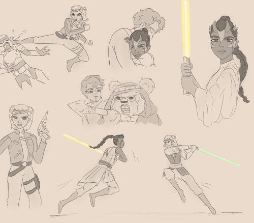 redrawing scenes from Star Wars with my OCs