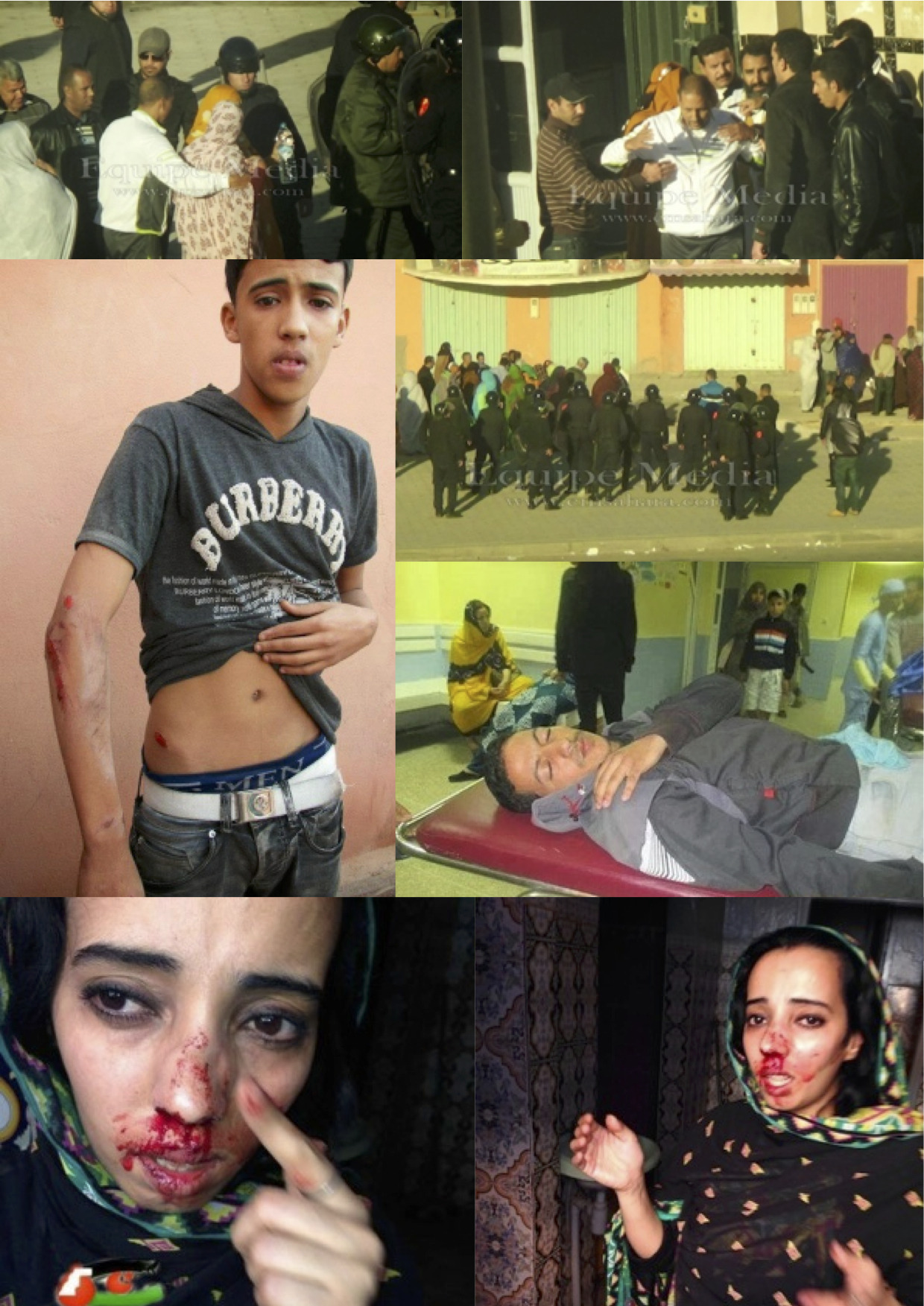 Bilder fra demonstrasjoner i El Aaiún onsdag kveld. Ifølge bloggen Poemario por un Sahara Libre, skal flere saharawiere blitt skadet. Les mer her.