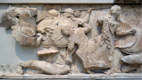 mess-of-emptiness:North frieze, Siphnian Treasury530 B.C.E., Sanctuary of Apollo, Delph