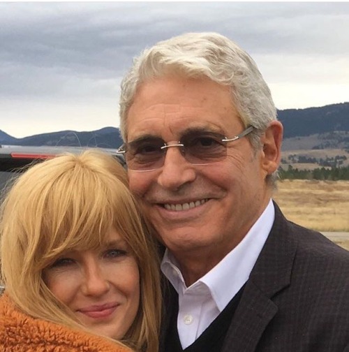 Kelly Reilly and Michael Nouri on the set of Paramount’s Yellowstone. Photo via Michael o