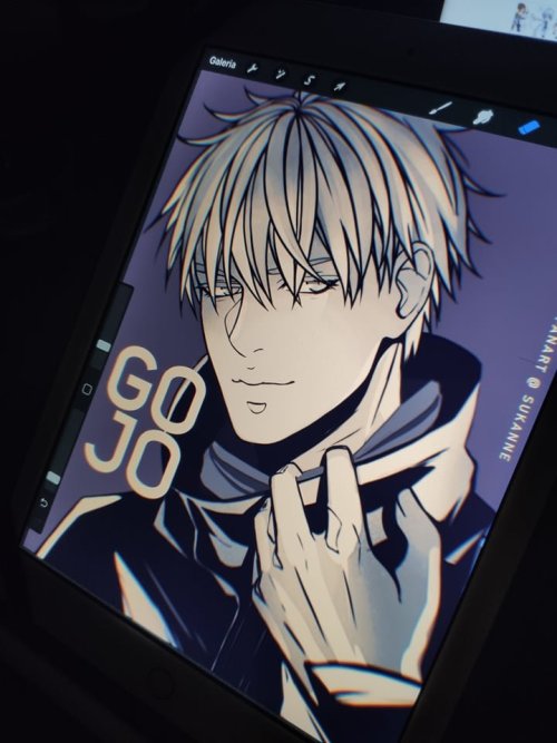 I’m watching Jujutsu Kaisen and Gojo is sooo beautiful on this last episode, so I made another