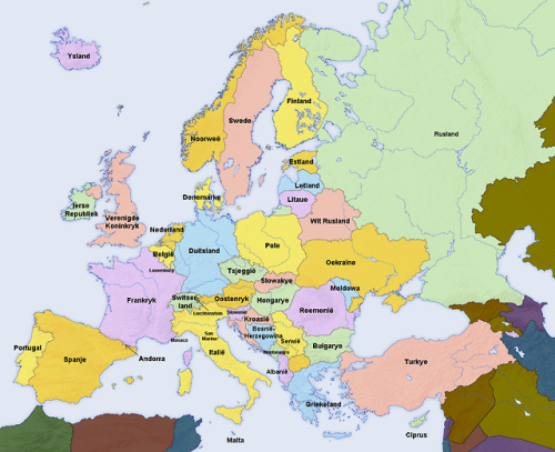 mapsontheweb:Afrikaans map of Europe.