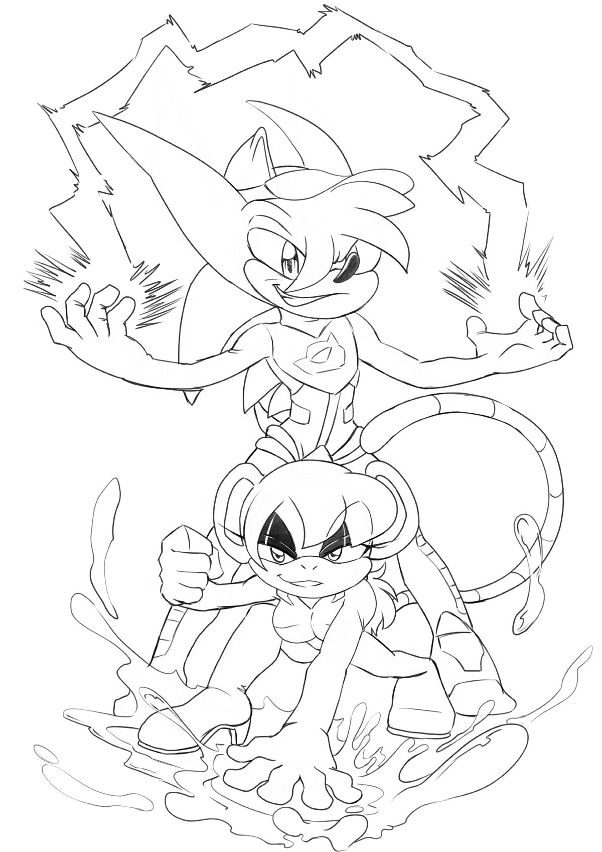 Daring DuoSketch Stream Commission for Stykehog of his and a friends OC&rsquo;s,