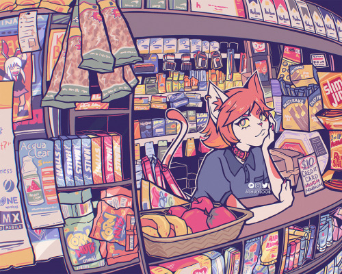 someemochick:Bodega Catgirl by @ashleyloob