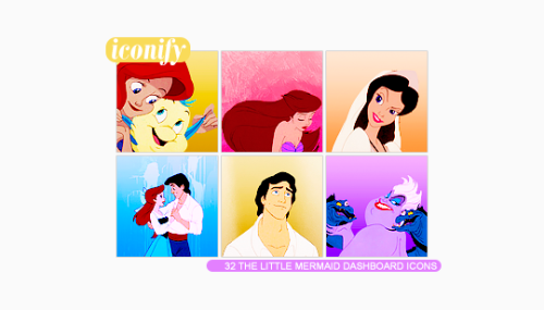 iconofy: 32 the little mermaid dashboard icons  • 100x100  • like/reblog if you use  &bull