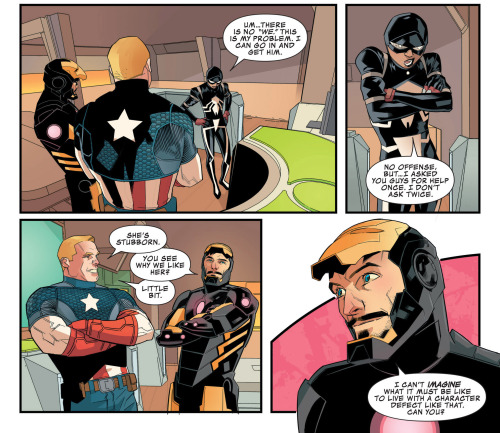 fairestcat: Tony [off-panel]: Spider-Girl, what do you think we should do?Anya: Um…there is n