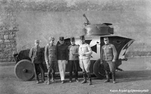 bmashine: Soldiers and officers of the Austro-Hungarian army posing against an armored car “Ro