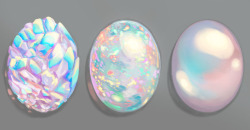 awyadraws:  Quick material study. Angel Aura vs. Opal vs. Pearl.