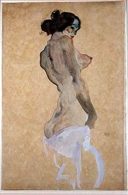 giselebechauf:  Standing femelle nude, 1914Egon Schiele