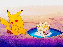 pikachugifs:Pikachu and Togepi playing!
