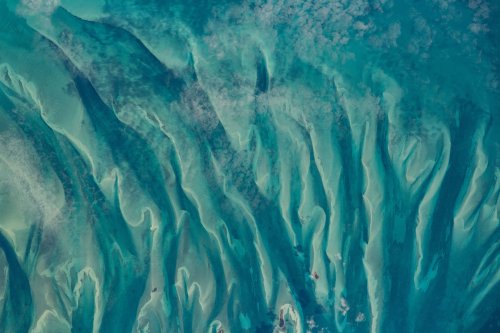 Colorful Earth Blue and green seawater off Alaskan Coast, Pilbara in northwestern Australia, Blue-gr
