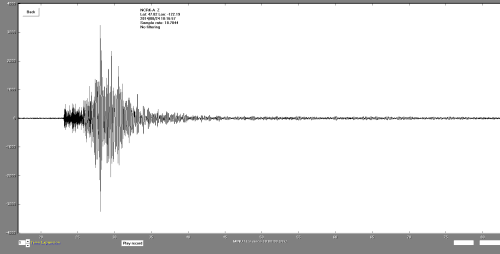 This morning&rsquo;s 6.1 quake in the North San Francisco Bay, as recorded by my personal&n