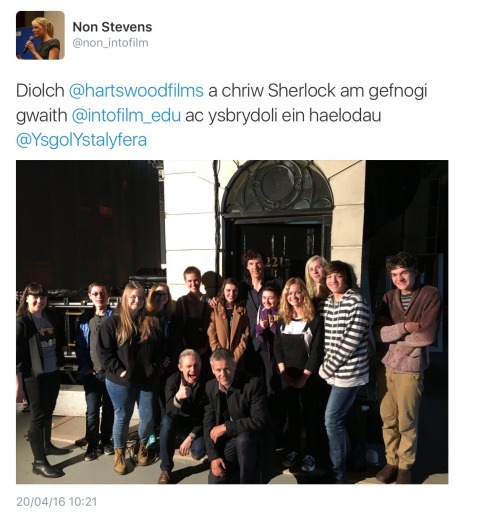 trained-cormorant: constancecream: Into Film students visit the Sherlock set April 19th, 2016 Martin