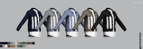 simblrryuffy: [Ryuffy] Denim Jacket Male Clothing Top 14 Swatches // 11 Swatches HQ Compatible [!] 