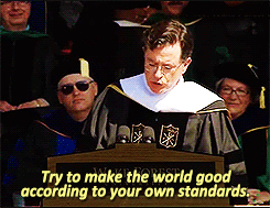 missmorganface:  coelasquid:  biliouskaiju:  bonehandledknife:  beeishappy:  Stephen Colbert delivers Wake Forest University’s Commencement Address  I’D LIKE TO LEAVE YOU WITH A BIT OF WISDOM I PICKED UP FROM A DOCUMENTARY I SAW THIS WEEKEND, MAD
