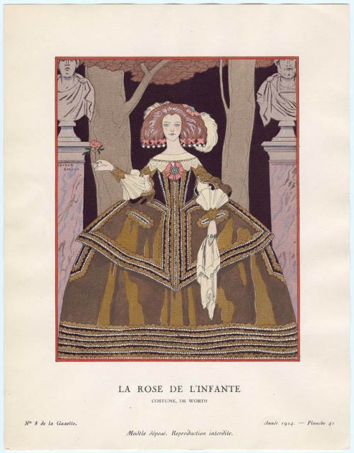 French fashion plates from the Gazette du Bon Ton by George Barbier (each plate gives the date, the 