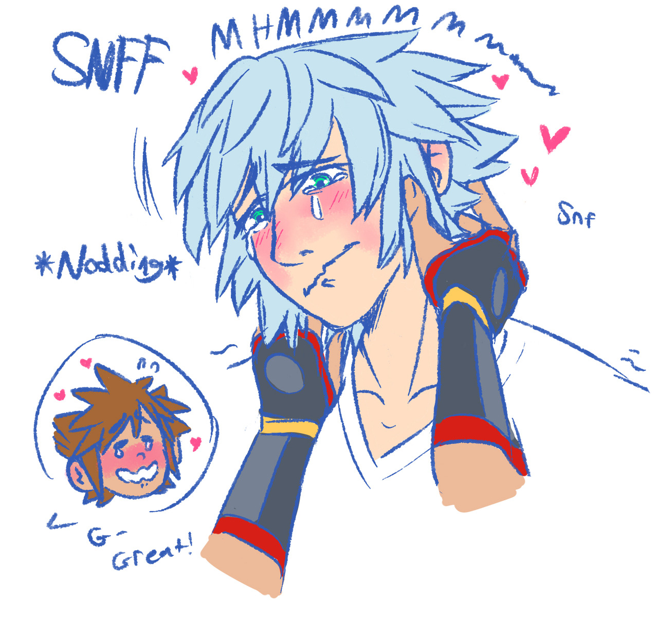 nikutsuneart:   snotty tearful reciprocated feelings  