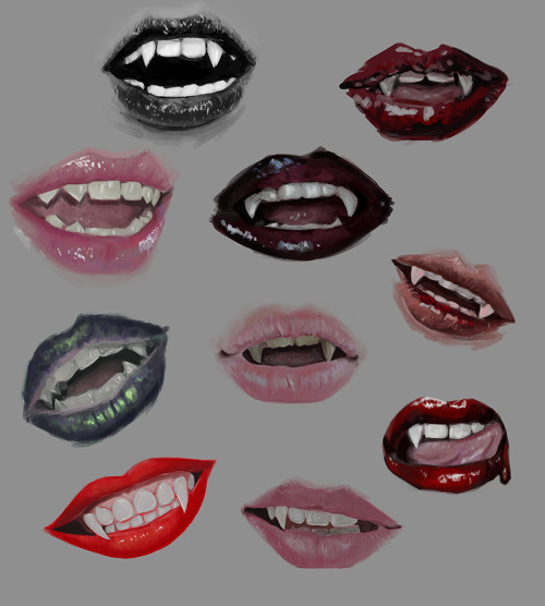 elven-butts:vamp fang studies from last month I forgot to post