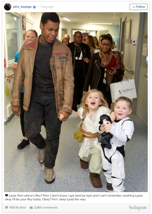 When a little girl asked John Boyega ‘Where’s Rey?’ he gave the world’s best