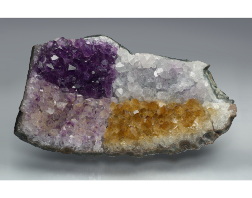 the-late-great-abigail-quinn:The coloration of amethyst in response to heat and UV radiation. Clockw