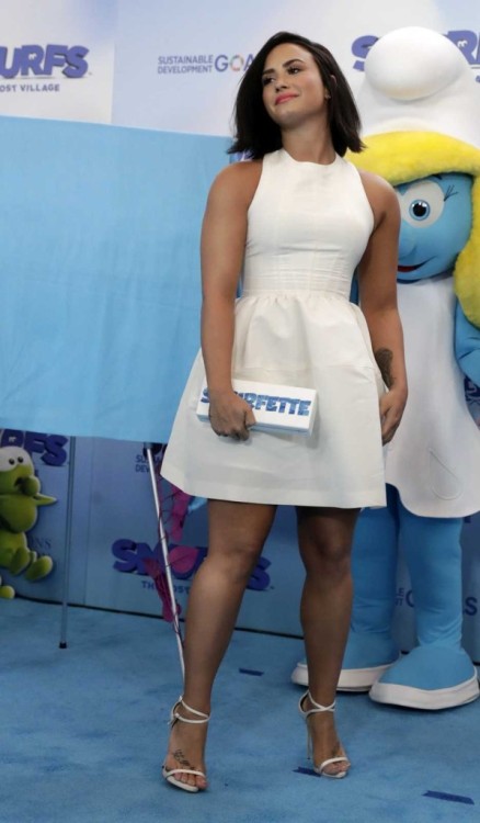 Lovely Demi Lovato in a white mini dress. Check out more beautiful ladies at http://hotminiskirts.oo