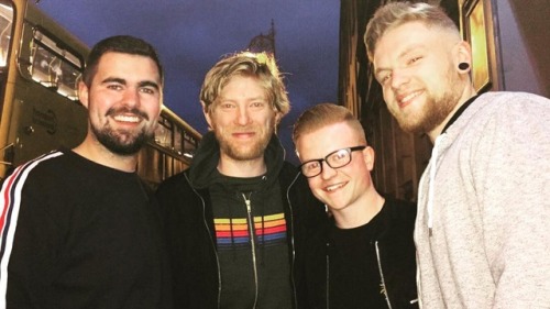 Domhnall and members of the band Electric Shore at The Wiley Fox bar in Dublin last week (27/09/2018