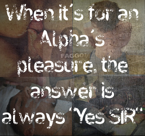 dmmcreative:  alphacumdumpbreeder:  pleasing an Alpha should be your pleasure  Should