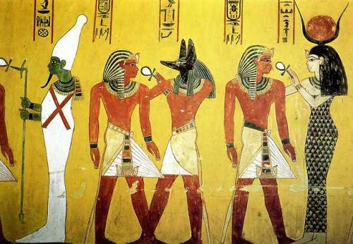 Adoration of the gods. Mural paintings from the Tomb of Thutmose IV (KV43). New Kingdom, 18th Dynast