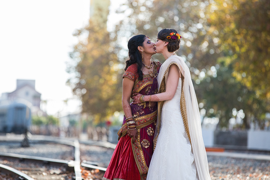 kkarishma-tempting:  Sexy Indian babe got married with white beauty…..lesbian couple